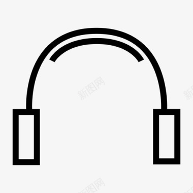 耳机轮廓硬件音乐图标图标