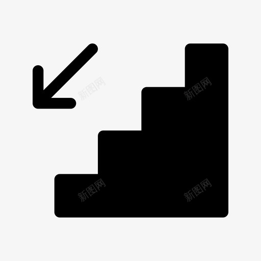 楼下向下楼梯图标svg_新图网 https://ixintu.com 向下 标牌 楼下 楼梯