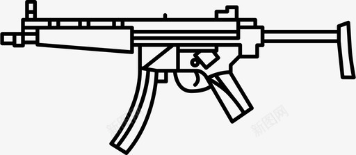 mp5密码枪图标svg_新图网 https://ixintu.com mp5 密码 机器 枪 武器 潜艇