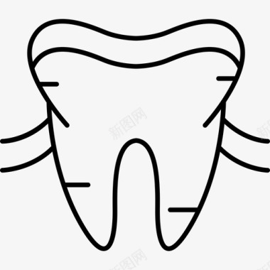 牙齿和牙龈人体部分黑色图标图标