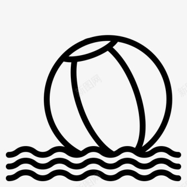 沙滩球休闲海洋图标图标