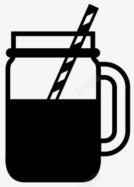 梅森罐鸡尾酒饮料图标图标