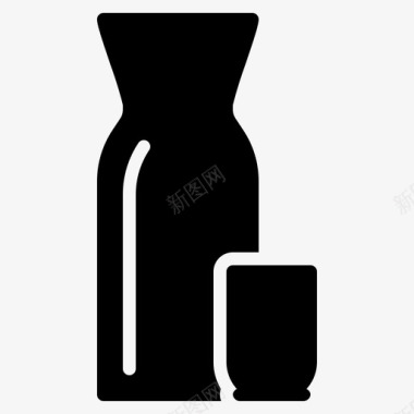清酒酒瓶子图标图标