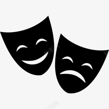 戏剧快乐面具图标图标