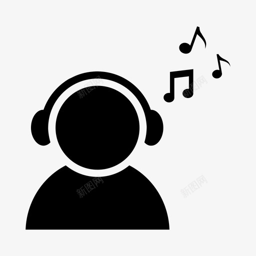 听音乐人收音机图标svg_新图网 https://ixintu.com 人 听音乐 收音机