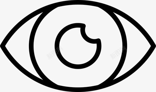 眼睛瞳孔视野图标svg_新图网 https://ixintu.com 手表 眼睛 瞳孔 能见度 视力 视野 设计工具薄