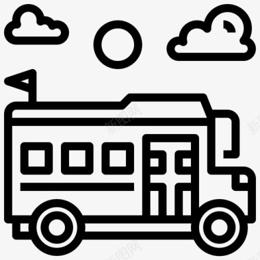 校车公共交通交通工具图标图标