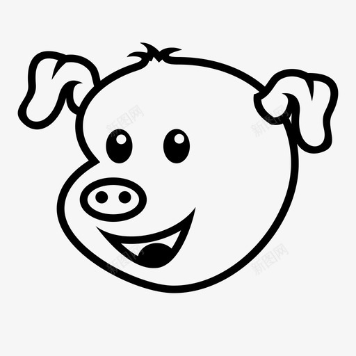 猪动物玩具动物图标svg_新图网 https://ixintu.com 动物 动物玩具 动物脸 可爱的动物 填充动物 猪