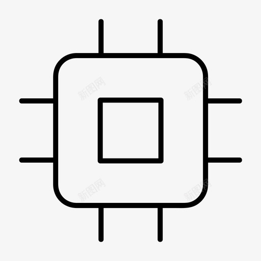 芯片cpu电子设备图标svg_新图网 https://ixintu.com cpu 各种尺寸的基本图标 处理器 电子设备 硬件 芯片