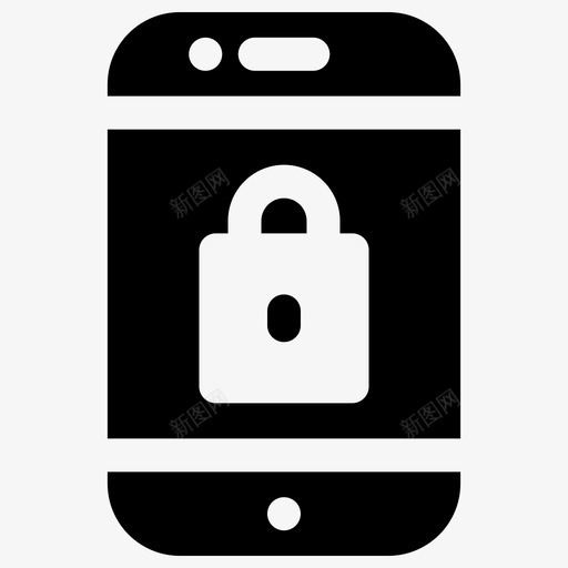 手机锁应用手机图标svg_新图网 https://ixintu.com 安全 应用 手机 手机应用 手机锁