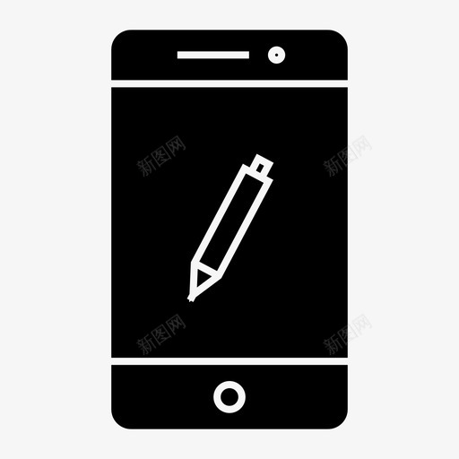 笔手机智能手机图标svg_新图网 https://ixintu.com 写作 手机 智能手机 科技 笔