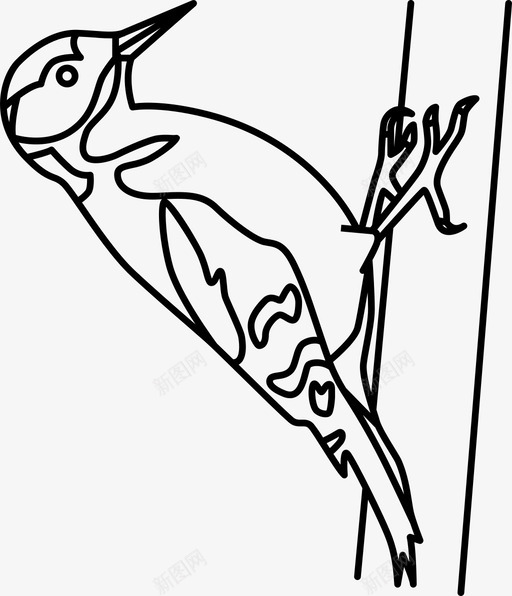 啄木鸟鸟树图标svg_新图网 https://ixintu.com 啄木鸟 树 鸟