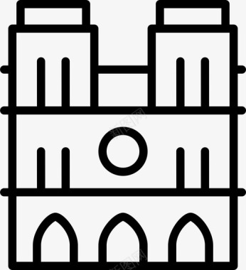 圣母院建筑大教堂图标图标