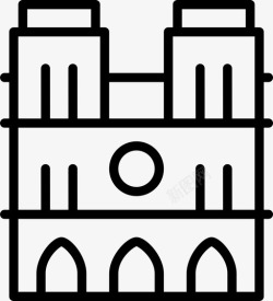圣母院大教堂圣母院建筑大教堂图标高清图片