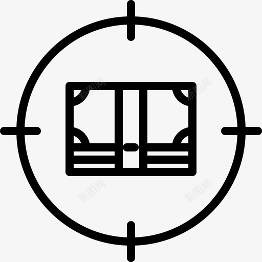 目标钞票营销图标svg_新图网 https://ixintu.com 搜索引擎优化 目标 营销 资金 钞票
