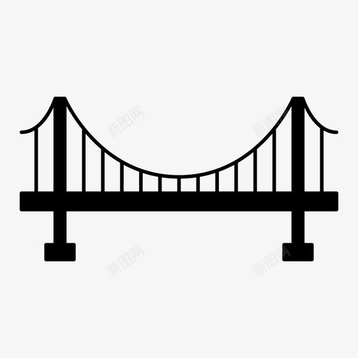 金门大桥加利福尼亚旧金山图标svg_新图网 https://ixintu.com 加利福尼亚 地标 旧金山 美国 金门大桥