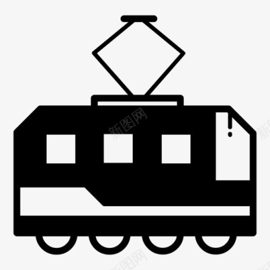 电动火车汽车有轨电车图标图标