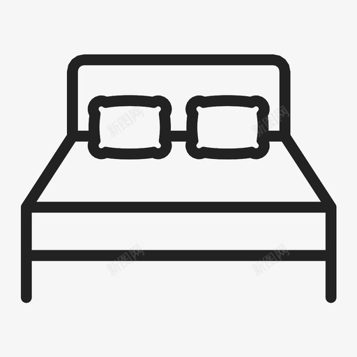 床双人床家具图标svg_新图网 https://ixintu.com 内饰 双人床 家具 床 睡眠