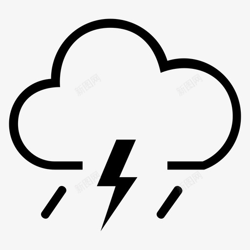 雨预报闪电图标svg_新图网 https://ixintu.com 能源 闪电 雨 雨天 雨滴 预报