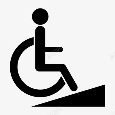 轮椅残疾人坡道图标图标