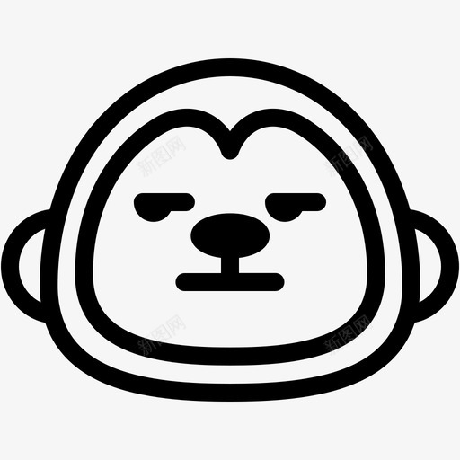 恼怒表情情绪图标svg_新图网 https://ixintu.com 恼怒 情绪 感觉 猴子 猴子表情线 表情