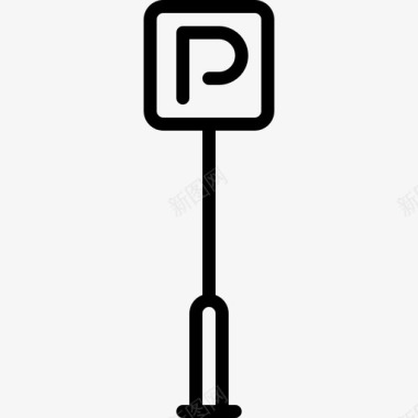 停车标志城市场所直线图标图标