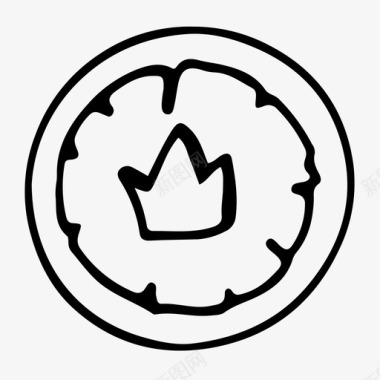 皇冠按钮圆圈控制图标图标