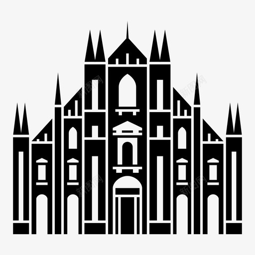 米兰大教堂欧洲哥特式图标svg_新图网 https://ixintu.com 哥特式 地标 意大利 欧洲 米兰大教堂
