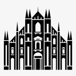 欧洲米兰大教堂米兰大教堂欧洲哥特式图标高清图片