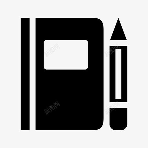 笔记本封面教育图标svg_新图网 https://ixintu.com 学习 封面 教育 笔记本 铅笔