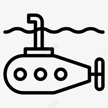潜水艇潜水器运输图标图标
