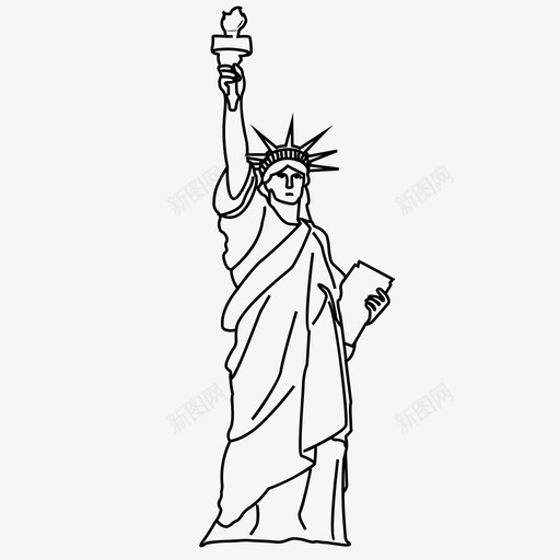 自由女神像图标地标svg_新图网 https://ixintu.com 图标 地标 美国纽约市 自由女神像