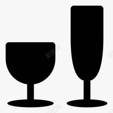 玻璃杯酒饮料图标图标