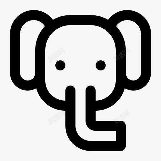 大象动物可爱图标svg_新图网 https://ixintu.com jumpicon动物大胆线 动物 动物园 可爱 大象 脸