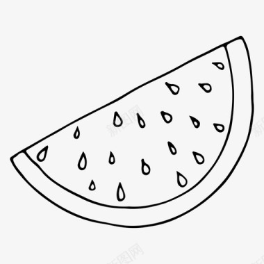 西瓜涂鸦食物图标图标