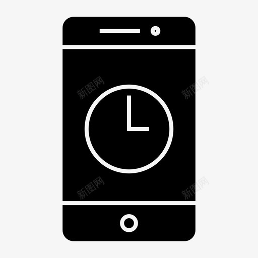 时间时钟手机图标svg_新图网 https://ixintu.com 手机 技术 时钟 时间 智能手机