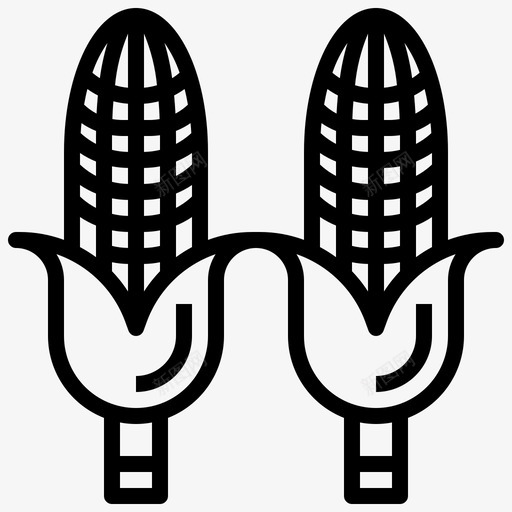 玉米谷类食品素食图标svg_新图网 https://ixintu.com 水果和蔬菜 玉米 素食 谷类食品