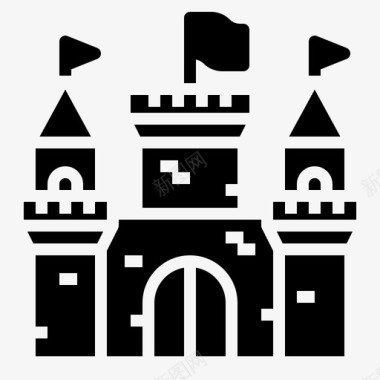 城堡建筑建筑坚固图标图标