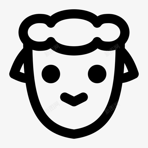 绵羊动物脸图标svg_新图网 https://ixintu.com jumpicon动物粗体线条 农场 动物 绵羊 羊毛 羔羊 脸