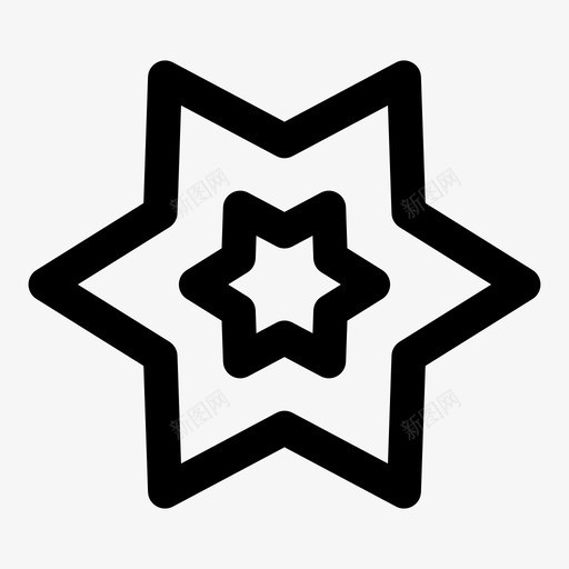 六角星抽象几何图标svg_新图网 https://ixintu.com 六角星 几何 圆形 形状 抽象 简单形状