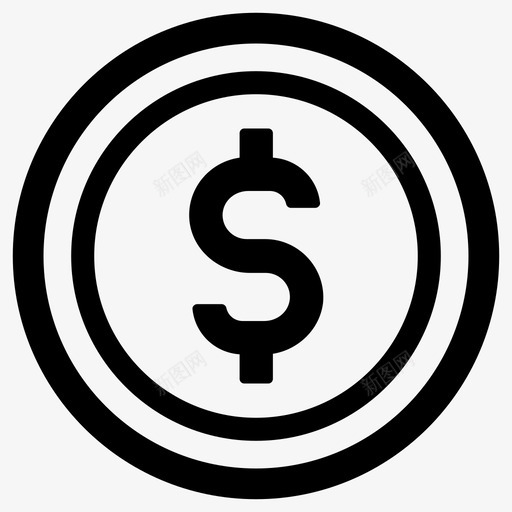 硬币货币美元图标svg_新图网 https://ixintu.com 硬币 美元 美元硬币 货币 赚 钱