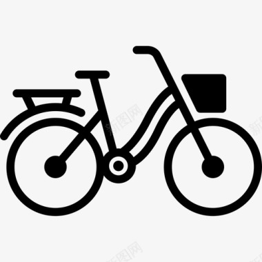 带篮子的自行车运输工具运输线路图标图标