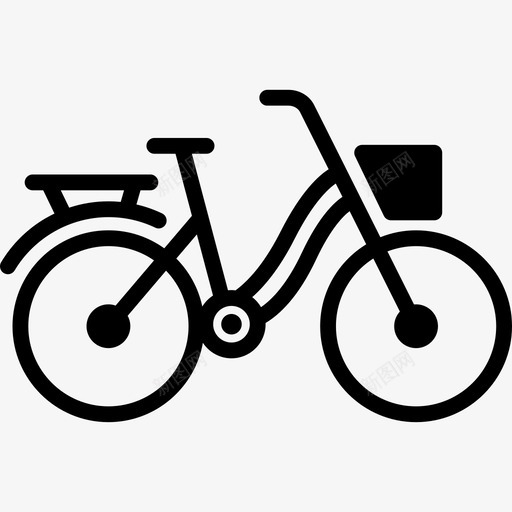 带篮子的自行车运输工具运输线路图标svg_新图网 https://ixintu.com 带篮子的自行车 运输工具 运输线路
