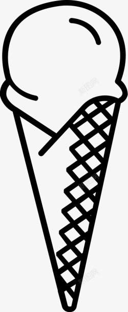 软冰淇淋冰淇淋甜点蛋卷冰淇淋图标高清图片
