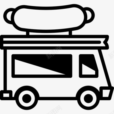 食品卡车运输工具运输线路图标图标