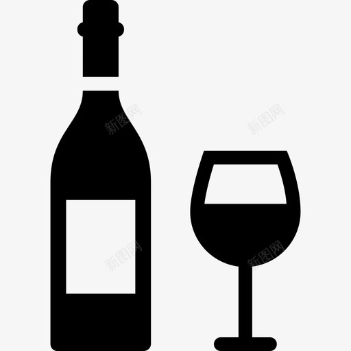酒瓶和杯子喝图标svg_新图网 https://ixintu.com 喝 酒瓶和杯子