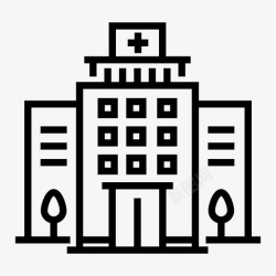 城乡景观医院健康医疗图标高清图片