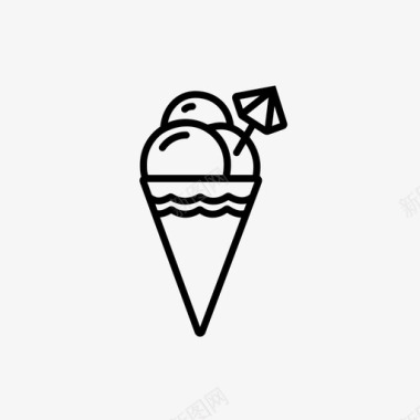 冰淇淋筒冷冻冰淇淋图标图标