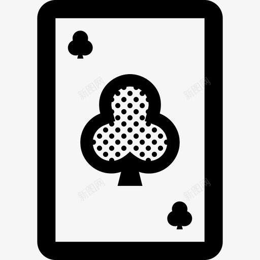 球杆的王牌扑克牌粗线点缀图标svg_新图网 https://ixintu.com 扑克牌 球杆的王牌 粗线点缀