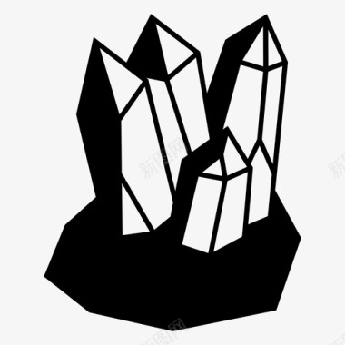 宝石水晶矿物图标图标